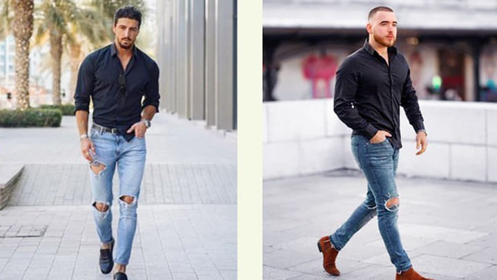 استایل تابستانی با پیراهن مشکی مردانه