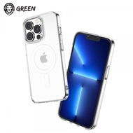 قاب محافظ مگ سیف گرین لاین آیفون Apple iPhone 13 Pro Green Lion Magsafe Delgado Clear Case