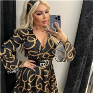 پیراهن طرح ریسمان کمردار مجلسی اورجینال گوچی GUCCI