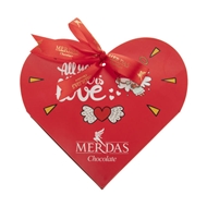 شکلات جعبه قلبی کادویی 90 گرمی مرداس