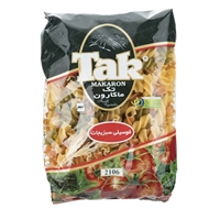 ماکارونی فوسیلی سبزیجات مقدار 500 گرمی تک ماکارون