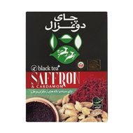 چای سیاه و تکه های زعفران و هل دوغزال 100 گرمی