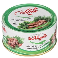 کنسرو ماهی تون در روغن با سبزیجات معطر 180 گرمی شیلانه
