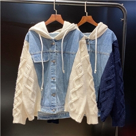 کت جین آستین بافت ترک زنانه اورجینال