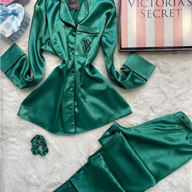 ست ساتن لباس خواب زنانه ترک ویکتوریا سکرت Victoria’s Secret