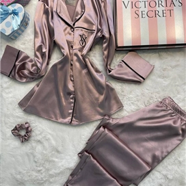 ست ساتن لباس خواب زنانه ترک ویکتوریا سکرت Victoria’s Secret
