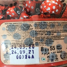 شکلات ترکیه ای طرح کفشدوزک بسته 55 عددی الوان