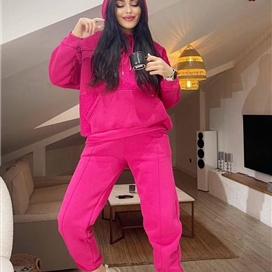 ست هودی و شلوار طرح چهارخونه زنانه اورجینال ترک