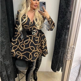 پیراهن طرح ریسمان کمردار مجلسی اورجینال گوچی GUCCI