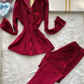 ست لباس خواب مخمل زنانه ترک گوچی