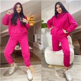 ست هودی و شلوار طرح چهارخونه زنانه اورجینال ترک