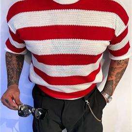 بافت مردانه آستین سه ربع طرح رینگر