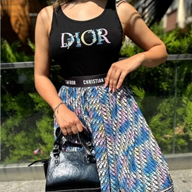 ست تاپ و دامن طرح برند زنانه ترک دیور Dior