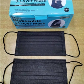 ماسک سه لایه وارداتی تمام مشکی بسته 50 عددی