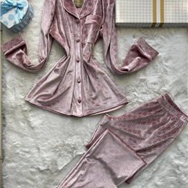 ست لباس خواب مخمل زنانه ترک گوچی