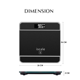 ترازو دیجیتال تمام شیشه ای iscale s