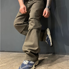 شلوار مردانه کارگو پارچه کتان بگ استایل