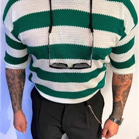 بافت مردانه آستین سه ربع طرح رینگر