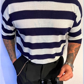 بافت مردانه آستین سه ربع طرح رینگر